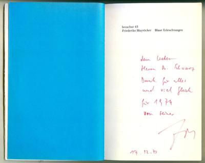 Mayröcker, Friederike, - Autographen, Handschriften, Urkunden