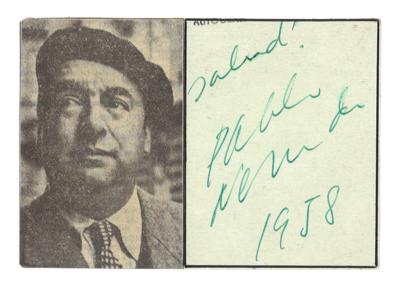 Neruda, - Autografy, rukopisy, dokumenty