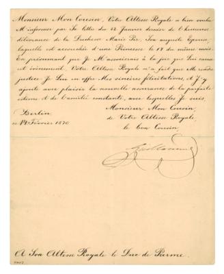 Wilhelm I., - Autografi, manoscritti, documenti