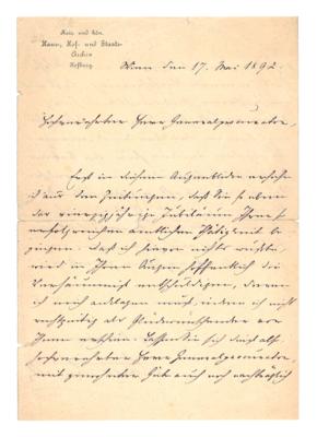 Arneth, Alfred v., - Autographs, manuscripts, documents