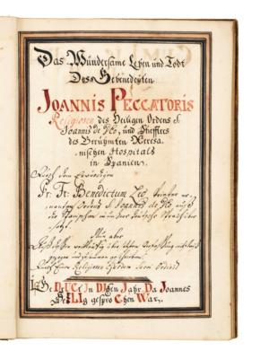 Barmherzige Brüder vom heiligen Johannes von Gott, - Autographen, Handschriften, Urkunden