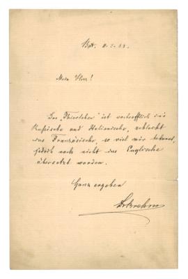 Brehm, Alfred, - Autografi, manoscritti, documenti