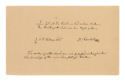 Carabelli, Georg v., - Autografi, manoscritti, documenti