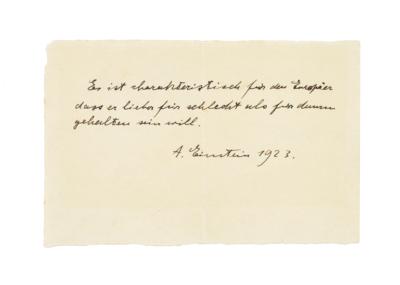 Einstein, Albert, - Autografi, manoscritti, documenti