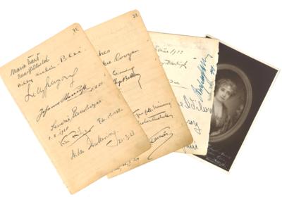 Einzelblätter aus Gäste- bzw. Autogrammbüchern, - Autographs, manuscripts, documents