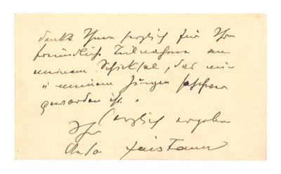 Faistauer, Anton, - Autografi, manoscritti, documenti