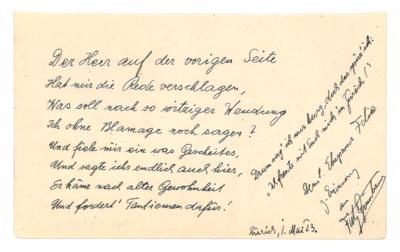 Grünbaum, Fritz, - Autografi, manoscritti, documenti