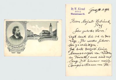 Kienzl, Wilhelm, - Autografy, rukopisy, dokumenty