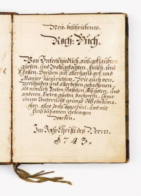 Kochbuch, - Autographs, manuscripts, documents