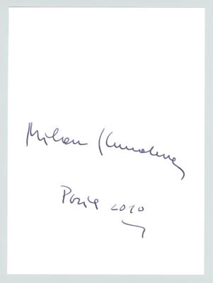 Kundera, Milan, - Autographen, Handschriften, Urkunden