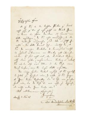 Mendelssohn Bartholdy, Felix, - Autografi, manoscritti, documenti