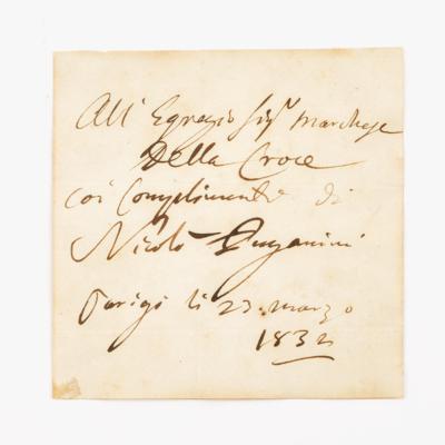 Paganini, Niccolò, - Autographen, Handschriften, Urkunden