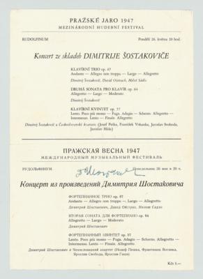 Schostakowitsch, Dimitri, - Autographs, manuscripts, documents