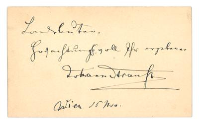 Strauss, Johann, - Autografy, rukopisy, dokumenty