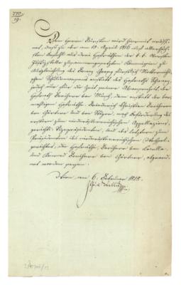 Wallis, Joseph, Graf, - Autografi, manoscritti, documenti