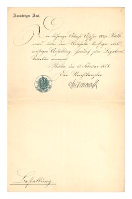 Bismarck, Otto, - Autografi, manoscritti, documenti