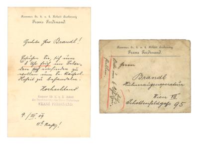 Franz Ferdinand, Erzherzog von Österreich-Este, - Autographen, Handschriften, Urkunden