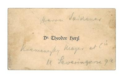 Herzl, Theodor, - Autografy, rukopisy, dokumenty