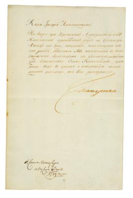Katharina II., - Autografi, manoscritti, documenti