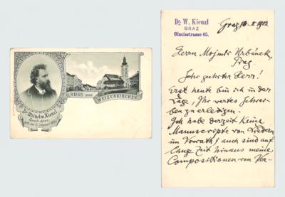 Kienzl, Wilhelm, - Autographs, manuscripts, documents