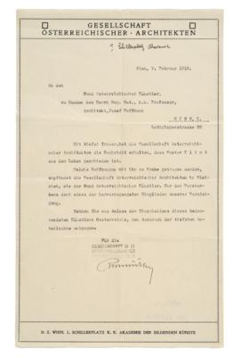 Klimt, Gustav, - Autografi, manoscritti, documenti