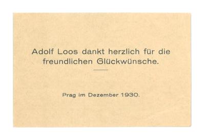 Loos, Adolf, - Autographen, Handschriften, Urkunden