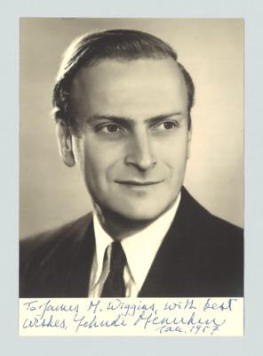 Menuhin, Yehudi, - Autographen, Handschriften, Urkunden