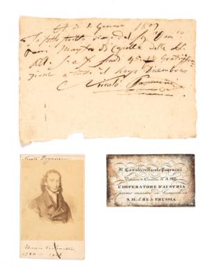 Paganini, Nicolò, - Autographen, Handschriften, Urkunden