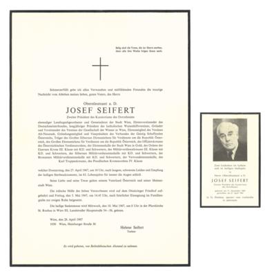 Seifert, Josef, - Autografy, rukopisy, dokumenty