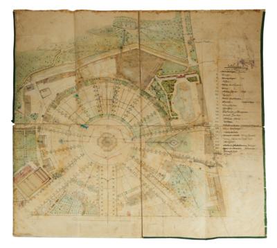 Wien, Tiergarten Schönbrunn, lithographierter Situationsplan 1884/86, - Autographs, manuscripts, documents