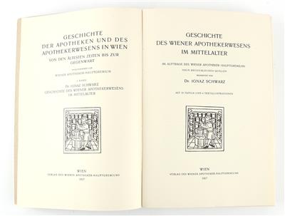 Geschichte der Apotheken - Bücher und dekorative Grafik