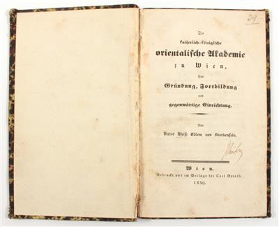 WEISS von STARKENFELS, V. - Books and Decorative Prints