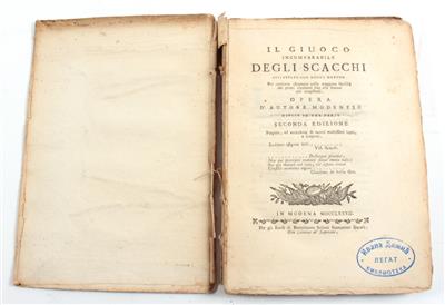 SCHACH. - (PONZIANI, D. L.). - Bücher und dekorative Grafik