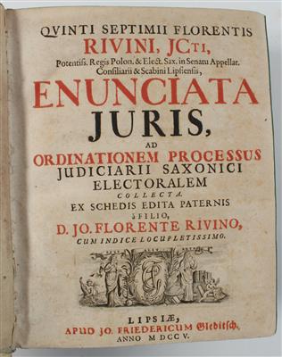 RIVINUS, Q. S. F. - Books and Decorative Prints