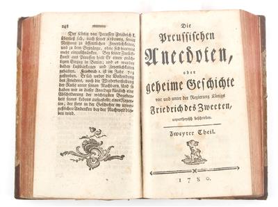 Die PREUSSISCHEN ANECDOTEN, - Knihy a dekorativní tisky