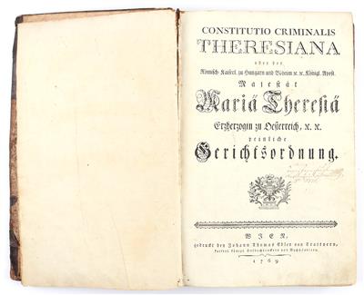 CONSTITUTIO CRIMINALIS THERESIANA - Bücher und dekorative Graphik