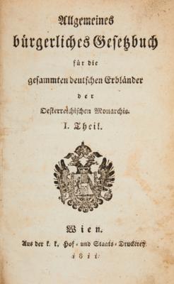 ABGB IN FRÜHER AUSGABE. - Books and decorative graphics