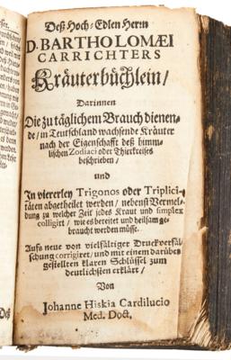 CARRICHTERS NEUES APOTHEKENUND KRÄUTERBUCH. - Libri e grafica decorativa