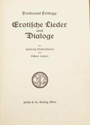 FELDEGG, F.: EROTISCHE LIEDER UND DIALOGE - Libri e grafica decorativa