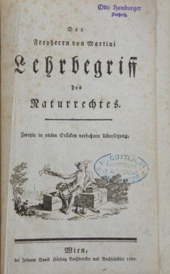 MARTINI: DER LEHRBEGRIFF DES NATURRECHTS. - Knihy a dekorativní grafika