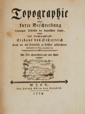 SCHRÖTTER: TOPOGRAPHIE DER BAYERISCHEN LANDE (INNVIERTEL). - Knihy a dekorativní grafika