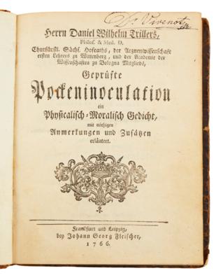 TRILLERS KRITIK DER FRÜHEN POCKENIMPFUNG. - Knihy a dekorativní grafika