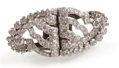 Diamantdoppelbrosche zus. ca. 3,40 ct - Jewellery