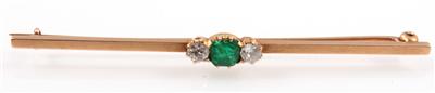 Diamant Smaragdstabbrosche - Jewellery