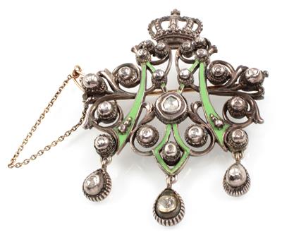 Diamant Monogrammbrosche - Jewellery
