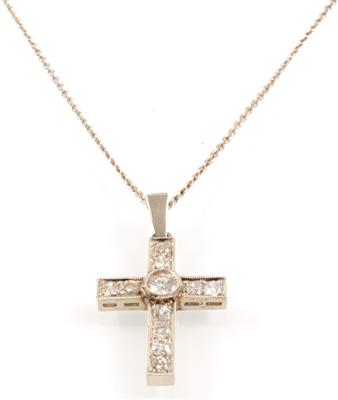 Altschliffdiamantkreuz zus. ca. 0,40 ct - Schmuck Osterauktion