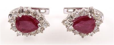 Diamant Rubinohrringe - Jewellery