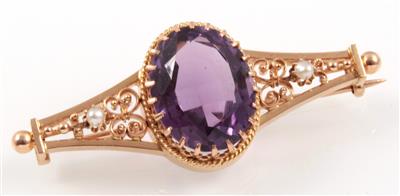 Amethystbrosche - Jewellery