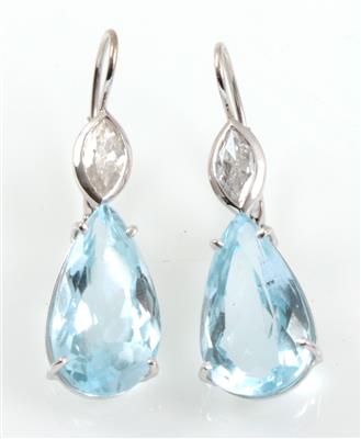 Aquamarin Diamantohrgehänge - Jewellery
