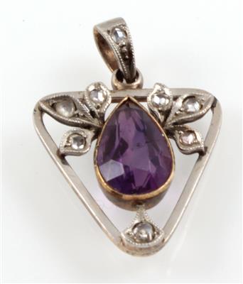 Diamantrauten Amethystanhänger - Jewellery